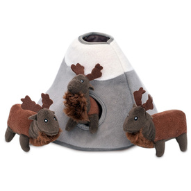 Zippy Paws Zippy Burrow Interactive Dog Toy - Elk Mountain + 3 Deers