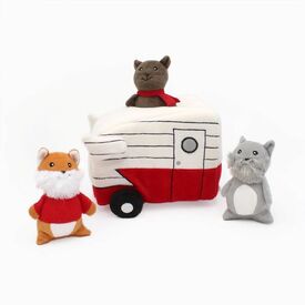 Zippy Paws Interactive Burrow Dog Toy - Retro Camper 