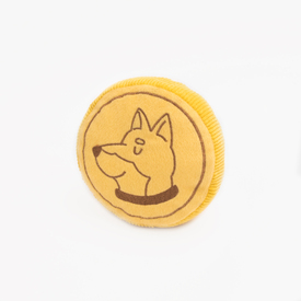 Zippy Paws Plush Squeaker Dog Toy - Squeakie Pattiez Zippy Bit Coin
