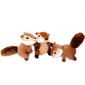 Zippy Paws Burrow Dog Toy Refill 3-Pack of Replacement Squeaker Chipmunks