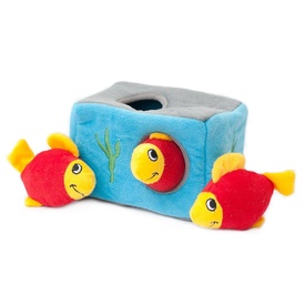 Zippy Paws Interactive Burrow Dog Toy - 3 Squeaker Fish in an Aquarium