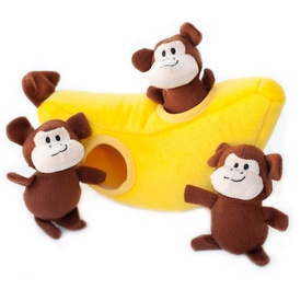 Zippy Paws Interactive Burrow Dog Toy - Monkey 'n Banana