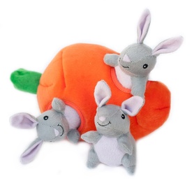 Zippy Paws Interactive Burrow Dog Toy - Bunny 'n Carrot