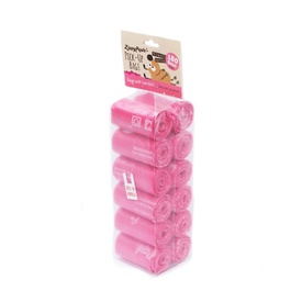 Zippy Paws Poop Bag Rolls - Pink 180 Bags with Handles