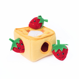 Zippy Paws Burrow Interactive Dog Toy - Strawberry Waffles