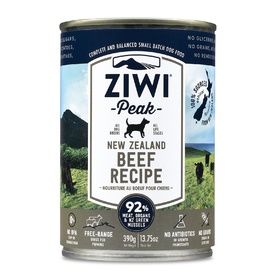 Ziwi Peak Moist Grain Free Dog Food - Free Range Beef - 390g x 12 Cans