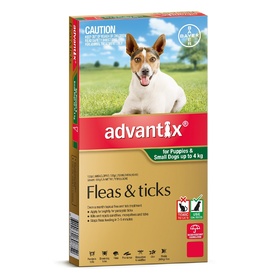 Advantix Flea & Tick Control for Dogs Up to 4kg - 6 + BONUS 3 Pack