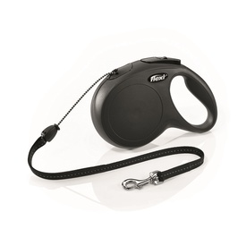 Flexi New Classic Cord Retractable Extendable Dog Leash - 3-8 meters in Black