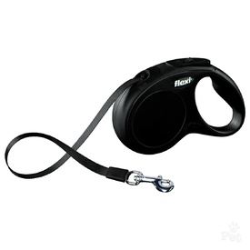 Flexi Classic Tape Retractable Extendable Dog Leash - 3-8 meters in Black