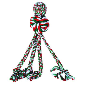 Kong Christmas Wubba Weaves Rope Dog Toys in 2 Sizes