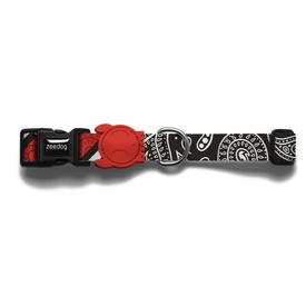 Zee Dog Adjustable Dog Collar - Black & White Paisley