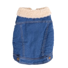 Pethaus Australia Sherpa-Lined Denim Jacket Dog Vest with Cut-Off Sleeves