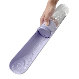 Ibiyaya PupOasis Fold & Go Dog Water Bottle in White or Lavender