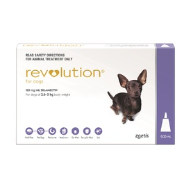 Revolution Flea & Heartworm Control for Dogs 2.6-5kg + Canex Intestinal Wormer