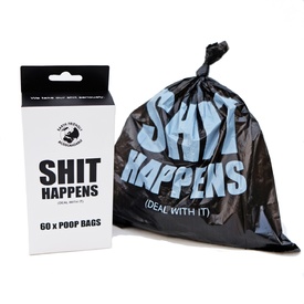 Pethaus Australia SHIT Happens Dog Waste Pick Up Bags - 4 Rolls x 15 Bags