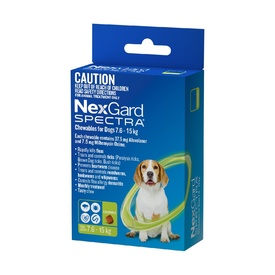 Nexgard Spectra Flea, Tick, Heart & All-Wormer Chew for Dogs 7.5-15kg