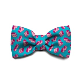 Zee Dog Bow Tie for Cats & Dogs - Pink & Blue Tetris