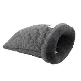 T&S Reversible Quilted Pet Cave Bed in Grey