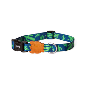 Zee Dog Adjustable Dog Collar - Guacamole Green & Purple Cactus