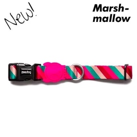 Zee Dog Adjustable Dog Collar - Marshmellow Candy Stripes