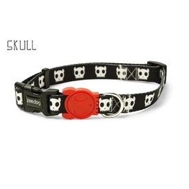 Zee Dog Adjustable Dog Collar - Black & White Skulls