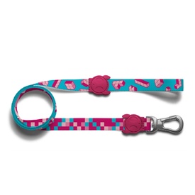 Zee Dog Leash with Power Hook - Pink & Blue Tetris