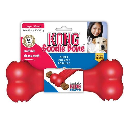 3 x KONG Classic Rubber Goodie Interactive Treat Holder Bone Dog Toy - Large main image