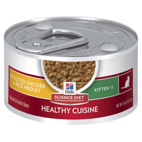 Hills Science Diet Kitten Healthy Cuisine Chicken & Rice Medley Cat Food 79g x 24 Cans main image
