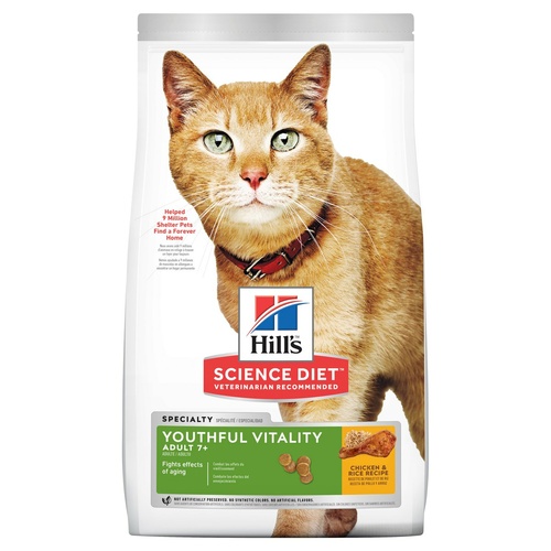 Hills Science Diet Adult 7+ Youthful Vitality Dry Cat Food 2.72kg main image