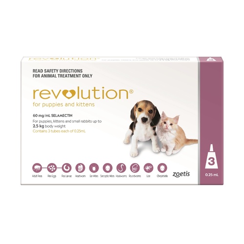 Revolution Flea & Worm Control for Puppies and Kittens - 3 pack main image