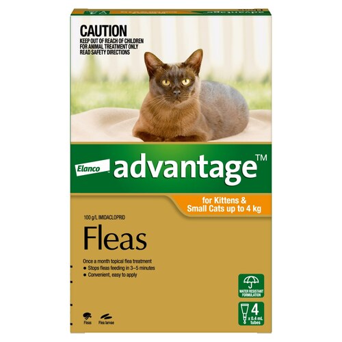 Advantage Spot-On Flea Control Treatment for Cats Under 4kg - 4-Pack main image