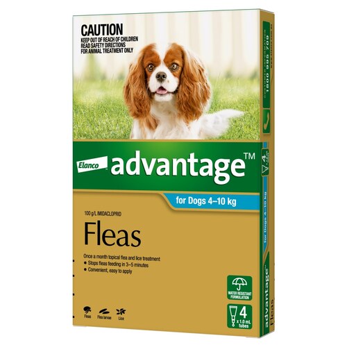 Advantage Spot-On Flea Control Treatment for Dogs 4-10kg - 4 Pack main image