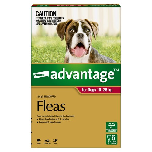 Advantage Spot-On Flea Control Treatment for Dogs 10-25kg - 6-Pack main image