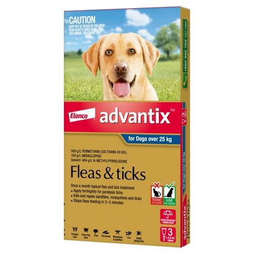 Advantix Spot-On Flea & Tick Control Treatment for Dogs over 25kg - 3-Pack main image