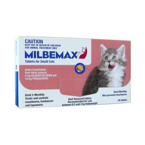 Milbemax All Wormer Beef-Flavoured Tablet for Small Cats under 2kg - 20 Pack main image