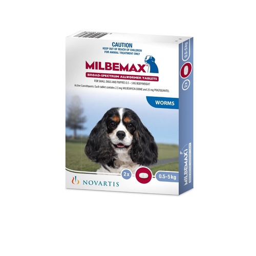 Milbemax All-Wormer for Puppies and Small Dogs Up to 5kg - 2 Tablets (1 every 3 months) main image
