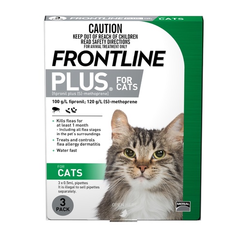 Frontline Plus Flea and Biting Lice Control for Cats 3 pack main image