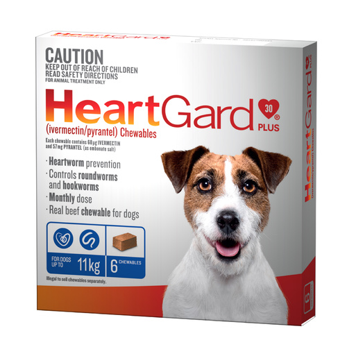 Heartgard 30 Plus Chews for Small Dogs Up to 11kg Blue (6s) main image