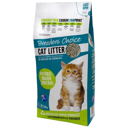 Breeders Choice Recycled Paper Cat Litter Pellets - 30 Litres main image