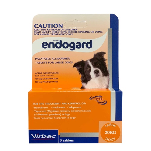 Endogard Broad Spectrum All Wormer for Large Dogs up to 20kg - 3-Pack main image