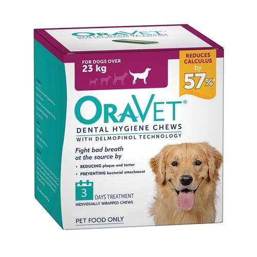 Oravet Plaque & Tartar Control Chews for Large Dogs over 23kg - 3-pack main image