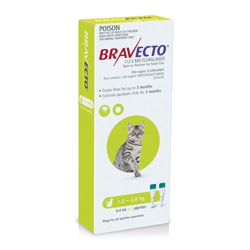 Bravecto Topical Spot-On - 6 month Flea & Tick Protection - For Cats 1.2-2.8kg main image