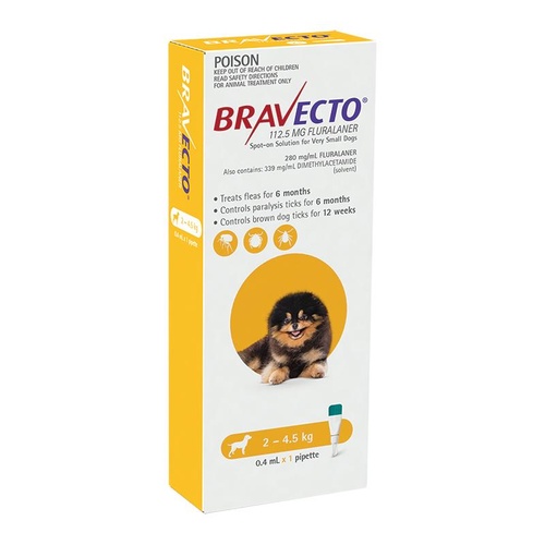 Bravecto Spot-on Flea & Tick Treatment for Dogs 2-4.5kg main image