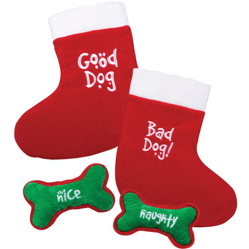 Outward Hound Stocking & Bone Christmas Dog Toy