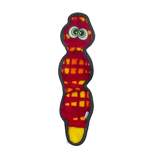 Outward Hound Toughseamz Plush No Stuffing Snake 3-Squeaker Dog Toy main image