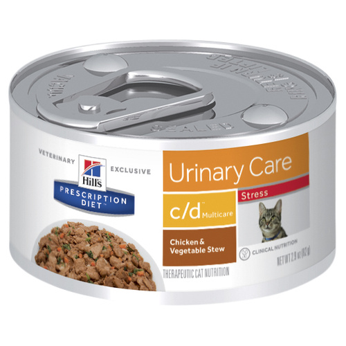 Hills Prescription Diet c/d Multicare Stress Urinary Care Chicken & Vegetable Stew Cat Food 82g x 24 Cans main image