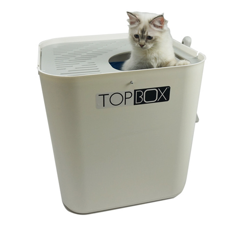 SmartCat The Ultimate Topbox Cat Litter tray with scoop - White main image