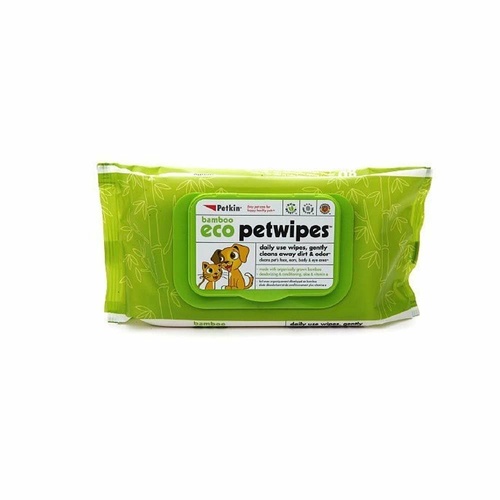 Petkin Bamboo Eco Moisturising Pet Wipes with Herbal Extracts - for Cats & Dogs 80-pack main image