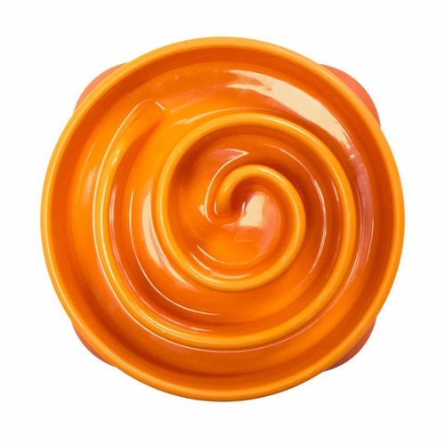 Outward Hound Mini Fun Feeder Interactive Slow Bowl for Dogs - Orange Maze main image