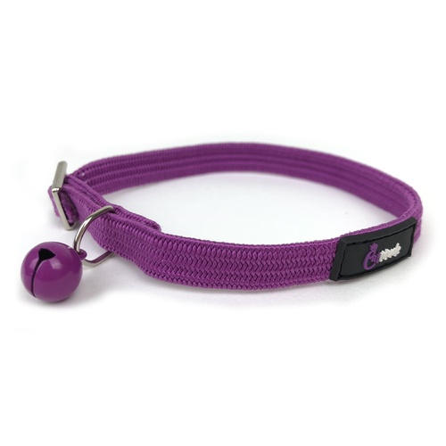 Cattitude Flexi Stretch Safety Cat Collar with Bell - Purple main image